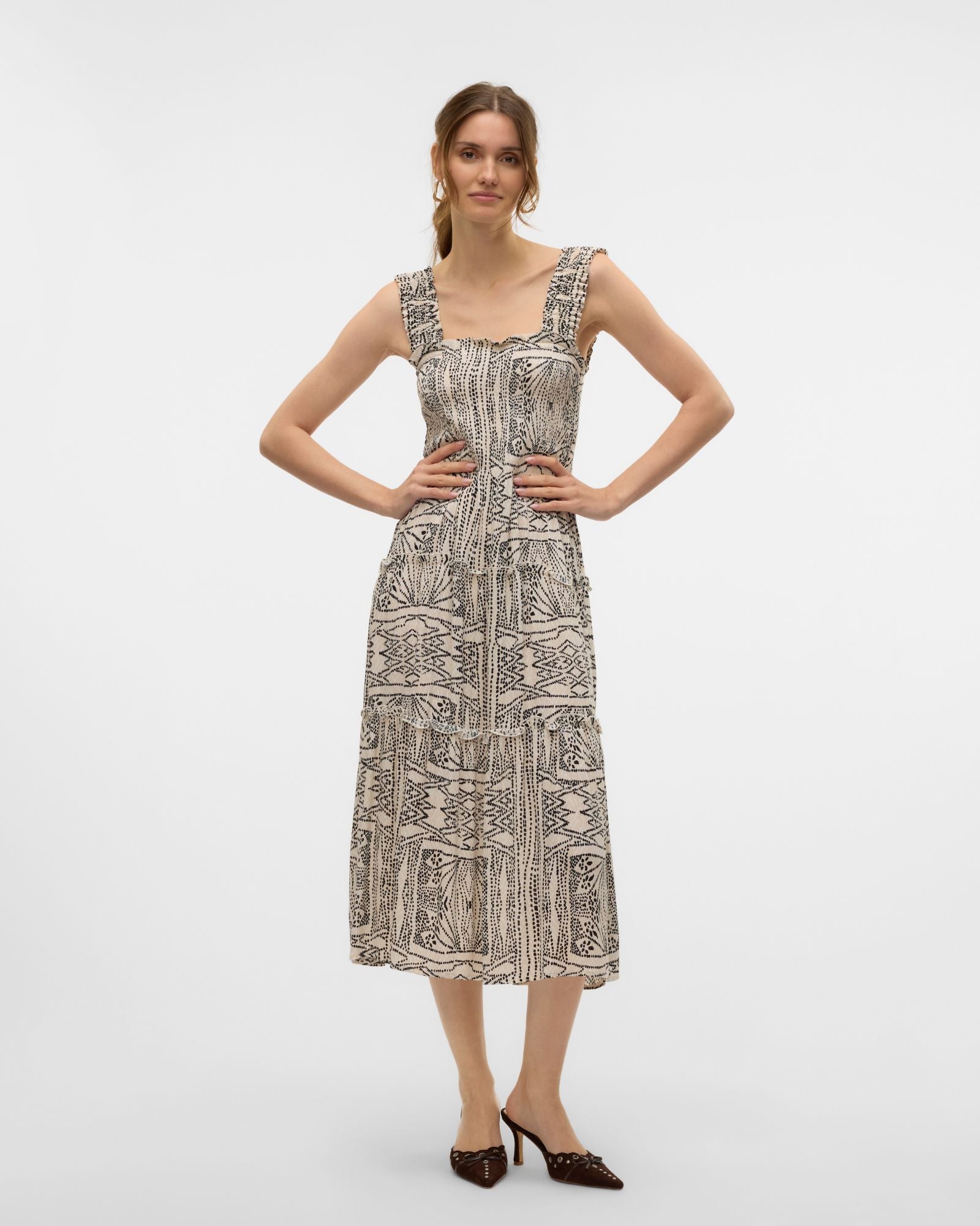 VMMENNY PRINTED MIDI DRESS